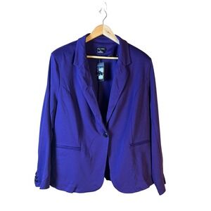 City Chic Women's Purple One Button Blazer Sz S/16